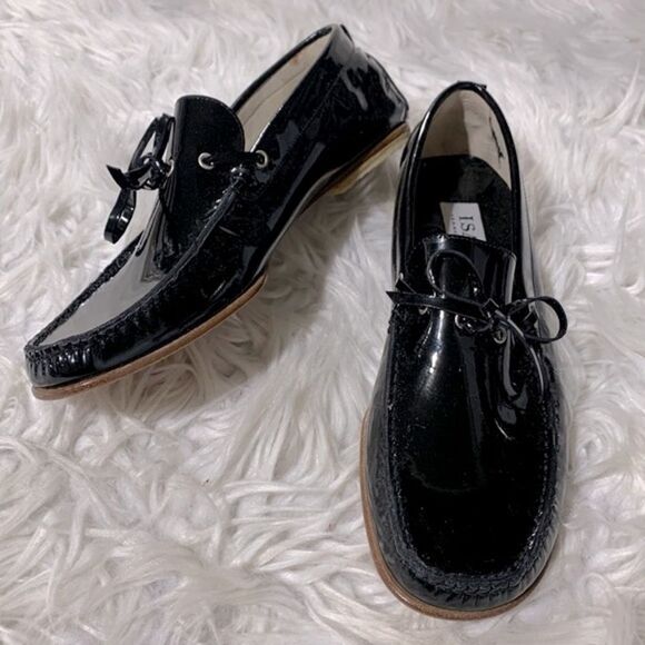 ISSAC Isaac Mizrahi loafers patent leather flats slip on women’s size 7 - Picture 1 of 9
